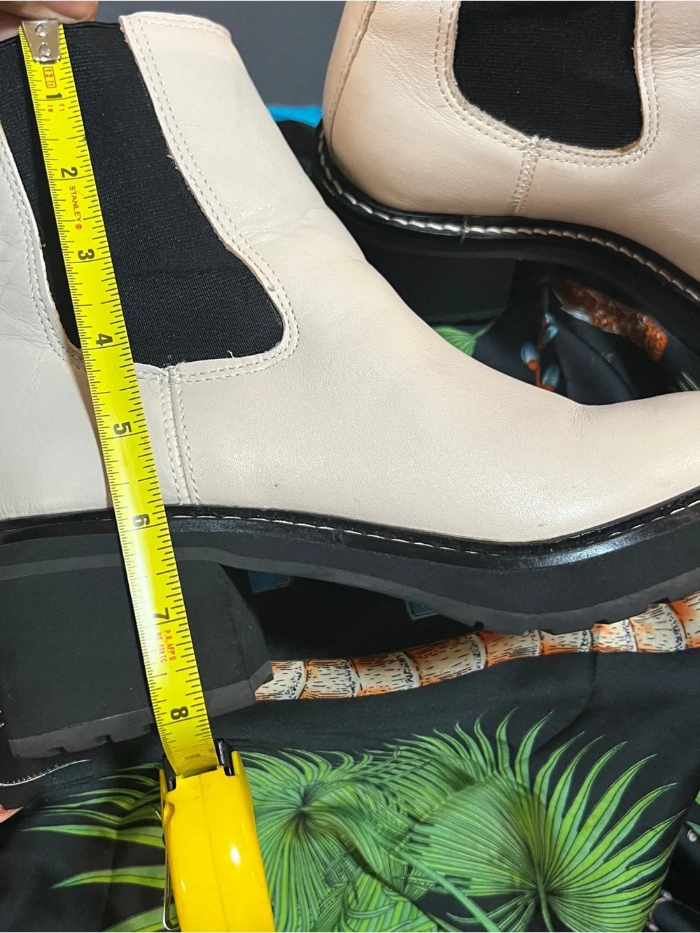 Madewell Carina Platform Leather Chelsea‎ Boots Harvest Moon Cream 7